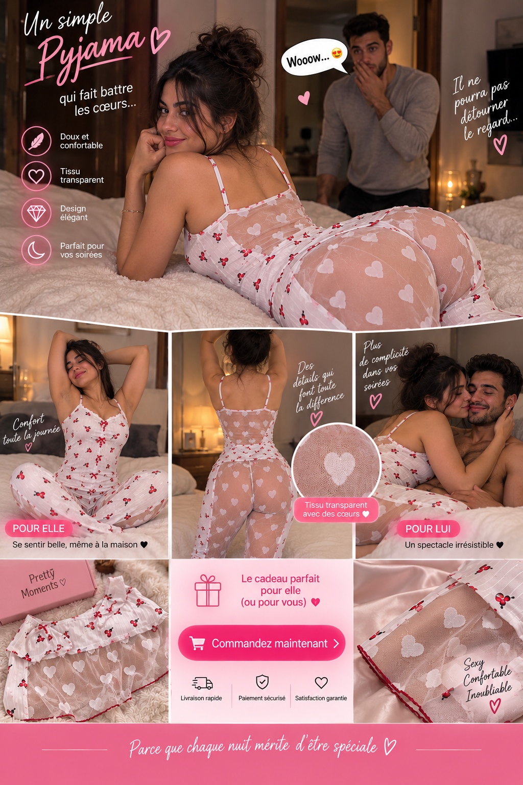 Pyjama Cherry Love™ | Sensuel, Léger & Irrésistible