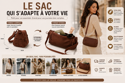 Sac Extensible Femme – Petit Format, Spacieux en Quelques Secondes