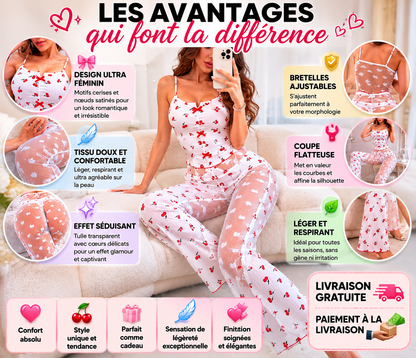 Pyjama Cherry Love™ | Sensuel, Léger & Irrésistible